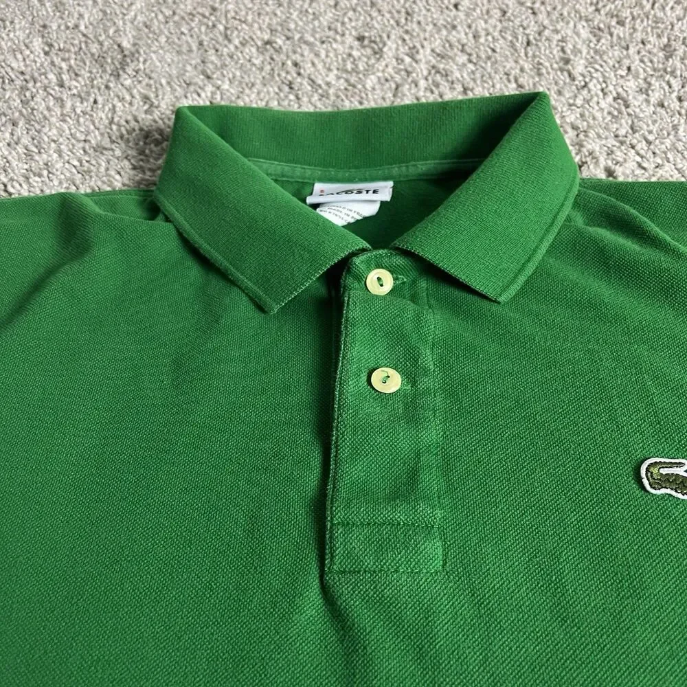Lacoste Shirt Mens 5 Kelly Green Polo Short Sleeve Preppy Colorful